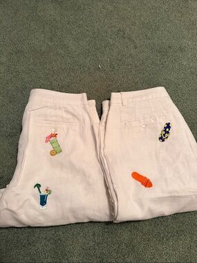 Saint Tropez linen pants 2 pairs